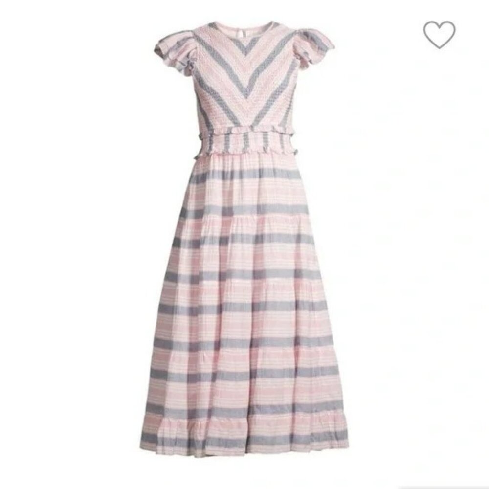 Saylor Alanna Striped Fit & Flare Dress - size M